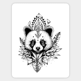 Red Panda Wild Animal Nature Illustration Art Tattoo Magnet